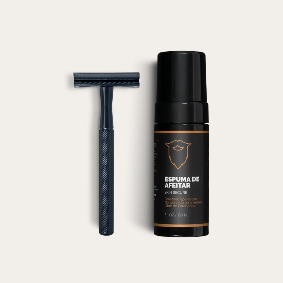 KIT SAFETY RAZOR + ESPUMA PARA AFEITAR - MyHUEVOS®
